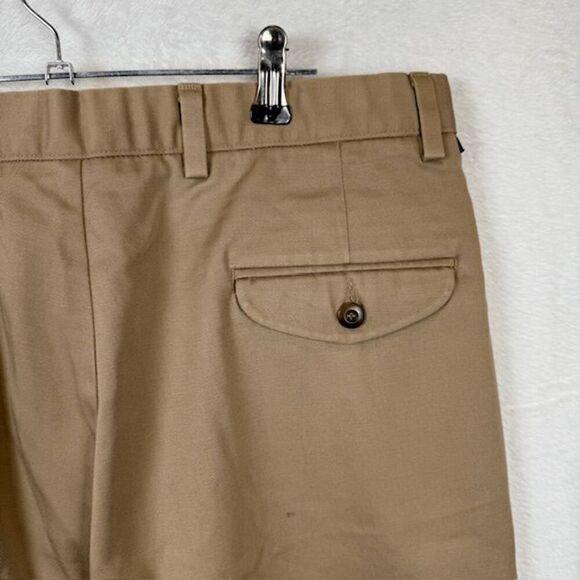 Dockers Odyssey Twill Khaki Trousers Chino Cuffed Pleated Tan Beige Size 36x31 - Picture 3 of 13